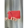 Porte-monnaie en cuir grainé véritable – Pochette zippée élégante pour femme