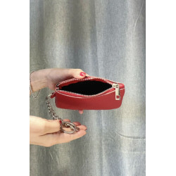 Porte-monnaie en cuir grainé véritable – Pochette zippée élégante pour femme
