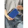 Porte-monnaie en cuir grainé véritable – Pochette zippée élégante pour femme