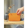 Porte-monnaie en cuir grainé véritable – Pochette zippée élégante pour femme