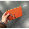 Porte-monnaie en cuir grainé véritable – Pochette zippée élégante pour femme