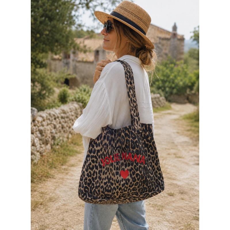 Sac Tote Bag Femme Léopard JOLIE NANA en Coton –