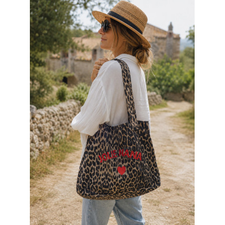 Sac Tote Bag Femme Léopard JOLIE NANA en Coton –