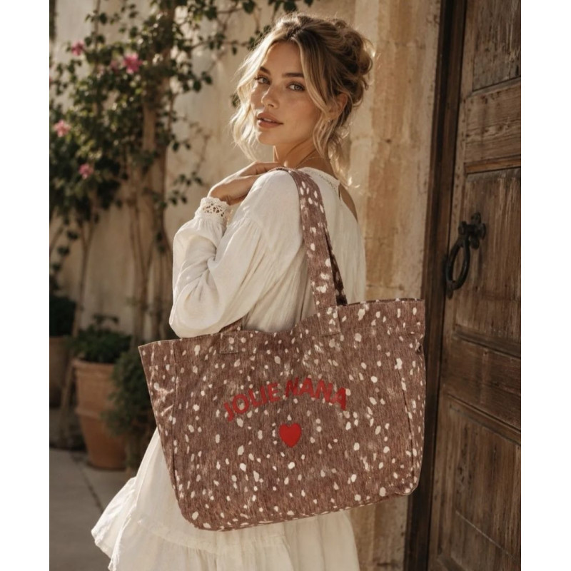 Sac Tote Bag Femme Léopard JOLIE NANA en Coton –