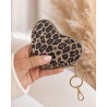 Porte-Monnaie Cœur en Cuir avec Porte-Clés et Accroche Sac