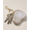 Porte-Monnaie Cœur en Cuir avec Porte-Clés et Accroche Sac