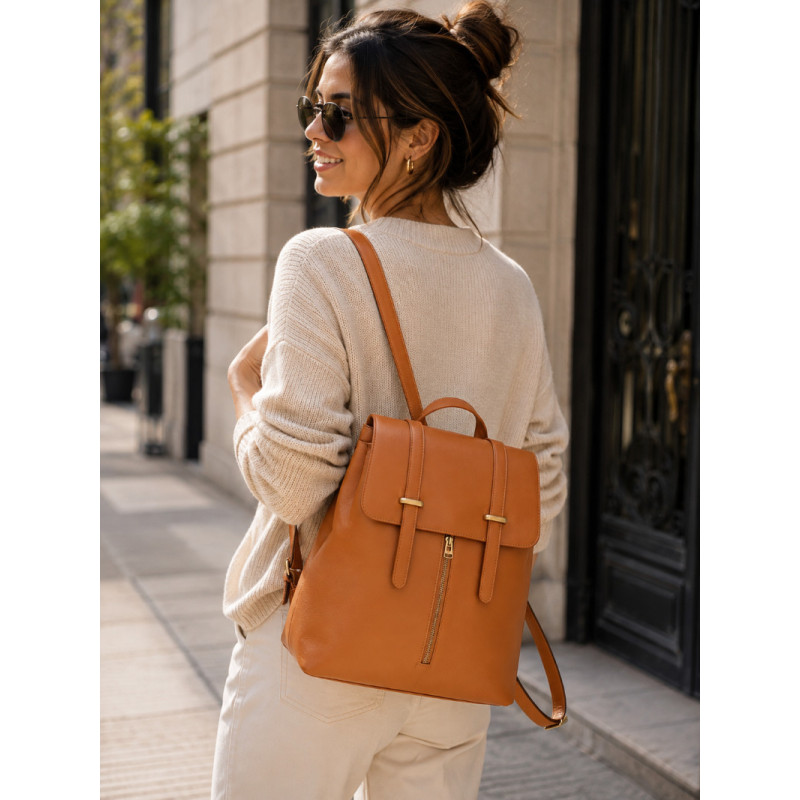 Sac à dos femme élégant – Sac à dos de ville tendance avec fermeture zippée