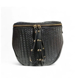 Sac Banane Style Reporter Femme Motif Tressé – 100% Cuir