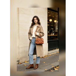 Sac Cabas Femme 100% Cuir Souple – Sac à Main Plissé Tendance