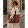 Grand Sac Cabas Femme 30% Cuir et 70% Daim – Sac Shopping Tendance