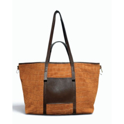 Grand Sac Cabas Femme 30% Cuir et 70% Daim – Sac Shopping Tendance