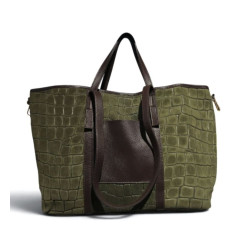 Grand Sac Cabas Femme 30% Cuir et 70% Daim – Sac Shopping Tendance