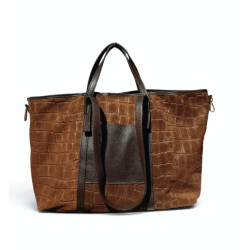 Grand Sac Cabas Femme 30% Cuir et 70% Daim – Sac Shopping Tendance
