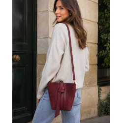 Sac Bandoulière en Daim Femme – Sac à Main en Cuir et Croûte de Cuir