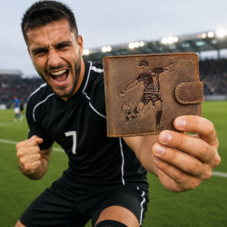 Porte-monnaie Football en cuir vachette – Motif joueur de football