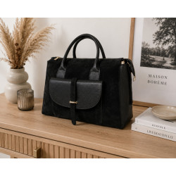 Sac à main femme 100% cuir – Sac à main noir élégant et intemporel