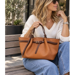 Sac bandoulière femme 100% cuir – Cabas élégant et pratique