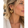 Boucles d’oreilles cœur femme dorées en acier inoxydable