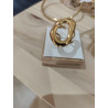 Bague dorée ovale effet sculptural ajustable – Acier inoxydable