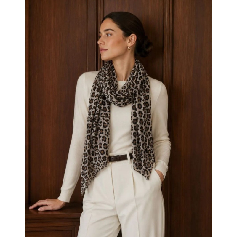 Foulard Femme Léopard Imprimé – Écharpe Tendance