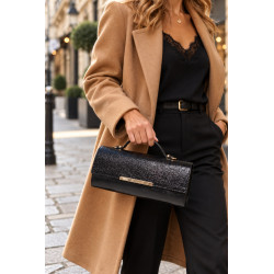 Sac à main en cuir 100% cuir métallisé  – Pochette de soirée élégante