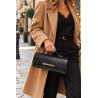 Sac à main en cuir 100% cuir métallisé  – Pochette de soirée élégante