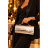 Sac à main en cuir 100% cuir métallisé  – Pochette de soirée élégante