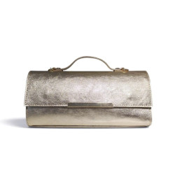 Sac à main en cuir 100% cuir métallisé  – Pochette de soirée élégante