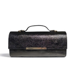 Sac à main en cuir 100% cuir métallisé  – Pochette de soirée élégante