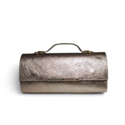 Sac à main en cuir 100% cuir métallisé  – Pochette de soirée élégante