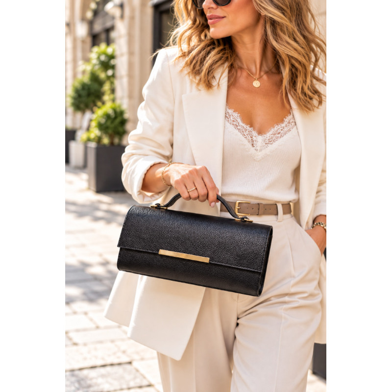 Sac à main en cuir 100% cuir avec poignée et bandoulière femme
