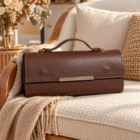Sac à main en cuir 100% cuir avec poignée et bandoulière femme