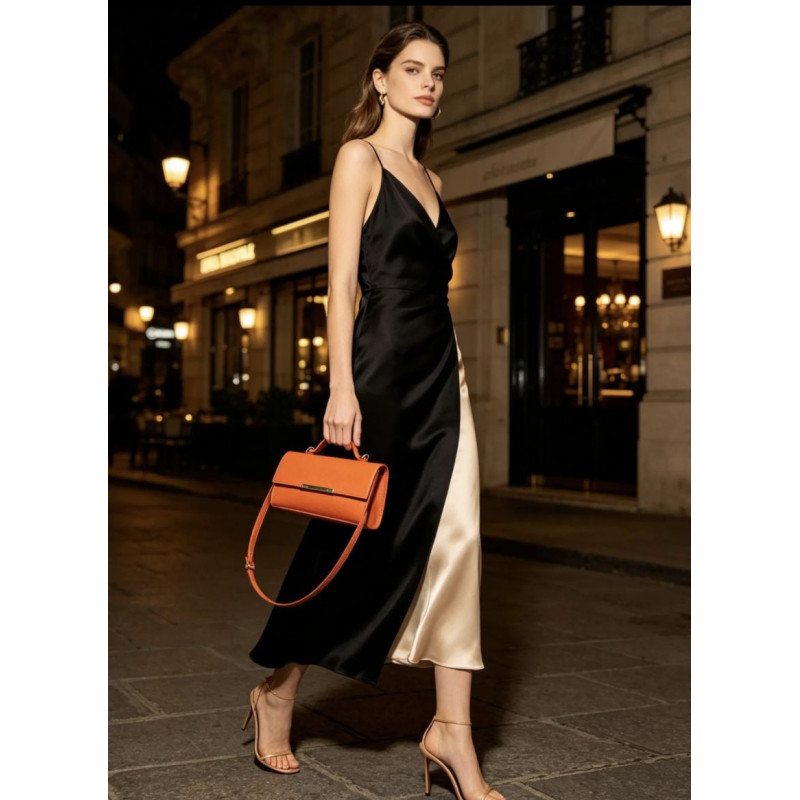 Sac à main en cuir 100% cuir avec poignée et bandoulière femme