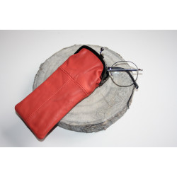 Etui À Lunettes En Cuir – Corail