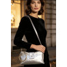 Sac bandoulière en cuir irisé 100% cuir avec anneau doré et bandoulière réglable