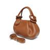 Sac bandoulière femme en cuir grainé avec anses nouées et bandoulière amovible