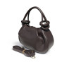 Sac bandoulière femme en cuir grainé avec anses nouées et bandoulière amovible