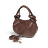Sac bandoulière femme en cuir grainé avec anses nouées et bandoulière amovible
