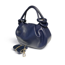 Sac bandoulière femme en cuir grainé avec anses nouées et bandoulière amovible